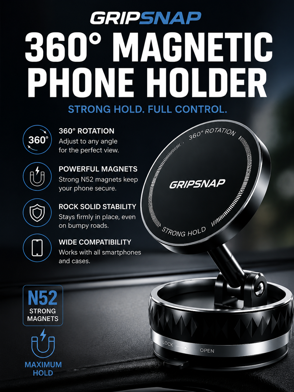 GripSnap 360 — Magnetic  Phone Mount