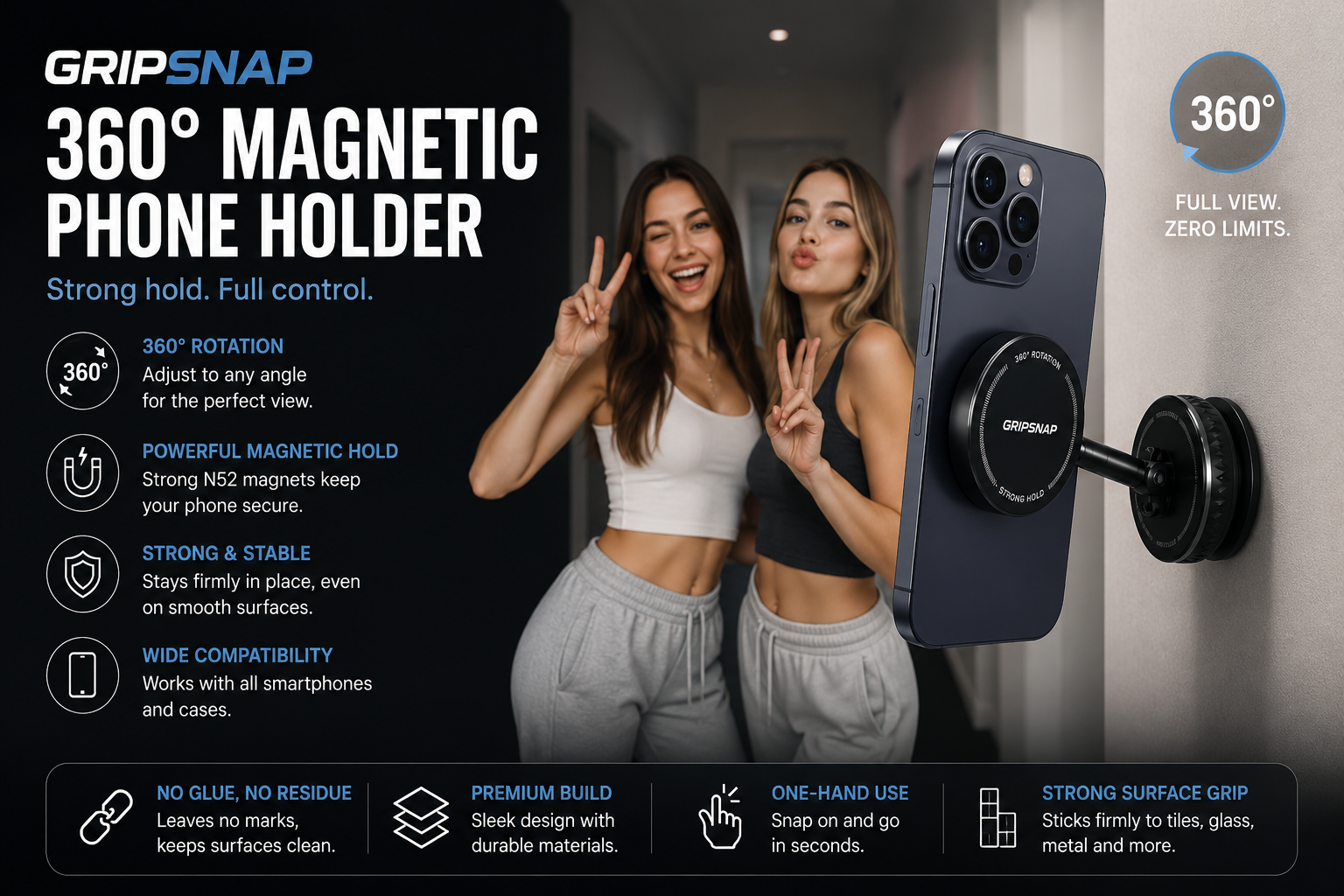 GripSnap 360 — Magnetic  Phone Mount