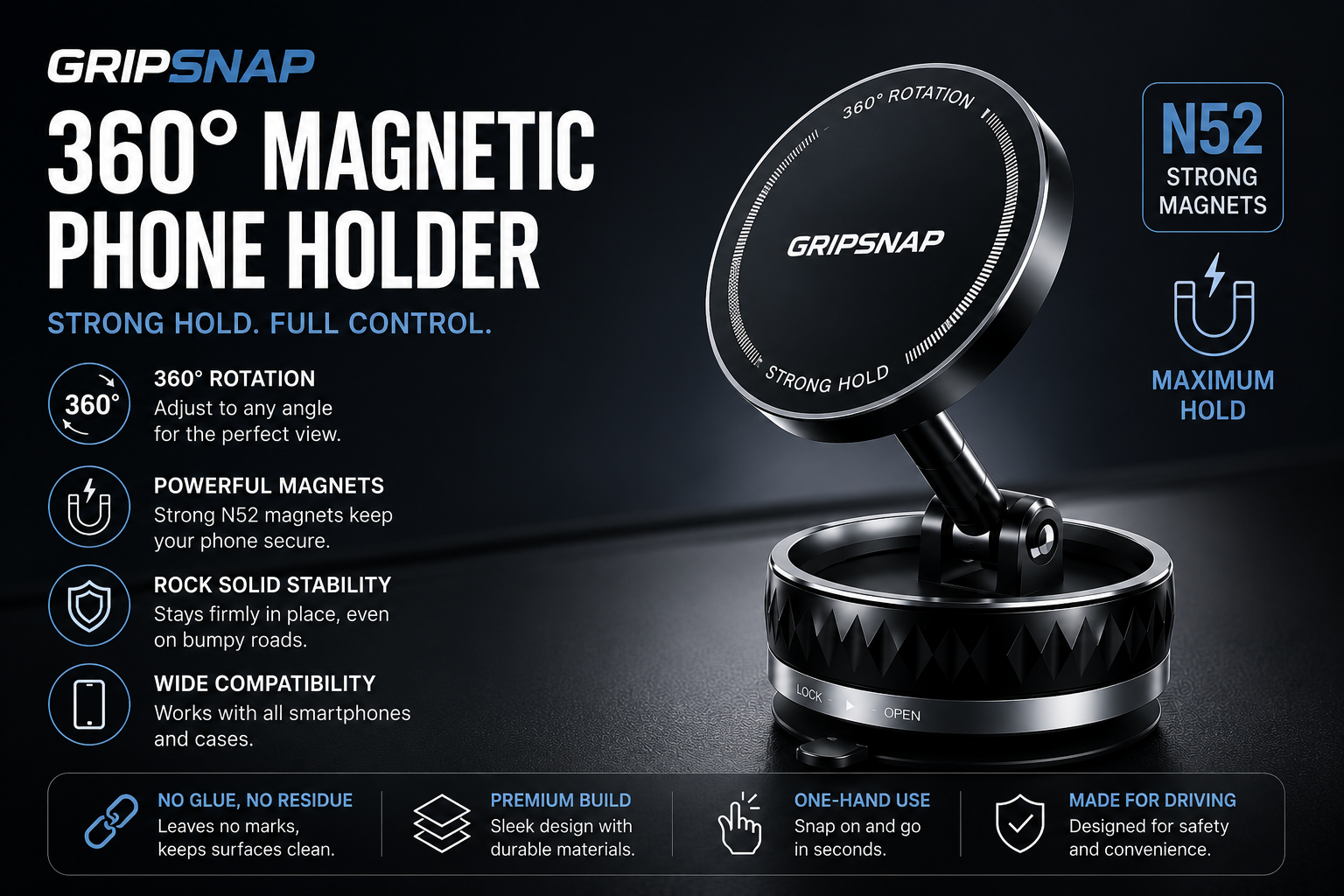 GripSnap 360 — Magnetic  Phone Mount